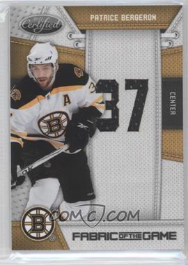 2010-11 Certified - Fabric of the Game - Die-Cut Jersey Number Materials #PB - Patrice Bergeron /25