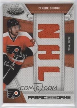 2010-11 Certified - Fabric of the Game - Die-Cut NHL Materials #CGI - Claude Giroux /25