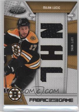 2010-11 Certified - Fabric of the Game - Die-Cut NHL Materials #MIL - Milan Lucic /25