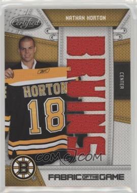 2010-11 Certified - Fabric of the Game - Die-Cut Team #NH - Nathan Horton /25