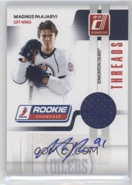 2010-11 Donruss - Rookie Showcase Threads - Autographs #MP - Magnus Paajarvi /100