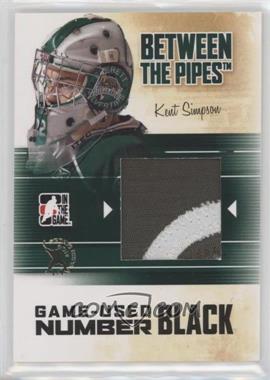 2010-11 In the Game Between the Pipes - Game-Used - Black Number Spring Expo #M-36 - Kent Simpson /1