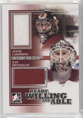 2010-11 In the Game Between the Pipes - Ready, Willing and Able - Black #RWA-07 - Jason LaBarbera, Ilya Bryzgalov /80