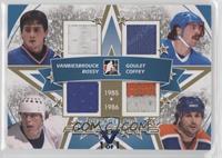 John Vanbiesbrouck, Mike Bossy, Michel Goulet, Paul Coffey #/1