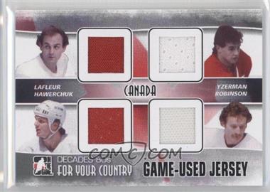 2010-11 In the Game Decades 1980s - For Your Country Game-Used Jersey - Black #FYCJ-02 - Guy Lafleur, Steve Yzerman, Larry Robinson, Dale Hawerchuk