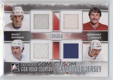 2010-11 In the Game Decades 1980s - For Your Country Game-Used Jersey - Silver #FYCJ-01 - Mike Bossy, Gilbert Perreault, Ray Bourque, Michel Goulet