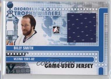 2010-11 In the Game Decades 1980s - Trophy Winners Game-Used Jersey - Black ITG Vault Teal #TWJ-06 - Billy Smith /1