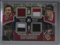 Tony Esposito, Jeremy Roenick, Chris Chelios, Michel Goulet [EX to NM]