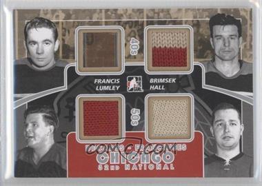 2010-11 In the Game Decades 1980s 32nd National Convention - Franchises Game-Used - Silver #CC-02 - Glenn Hall, Frank Brimsek, Emile Francis, Harry Lumley