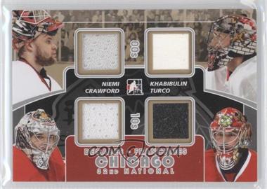 2010-11 In the Game Decades 1980s 32nd National Convention - Franchises Game-Used - Silver #CC-08 - Nikolai Khabibulin, Corey Crawford, Marty Turco, Antti Niemi