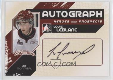 2010-11 In the Game Heroes and Prospects - Autographs #A-LL - Louis Leblanc