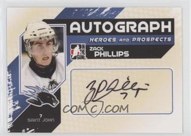 2010-11 In the Game Heroes and Prospects - Autographs #A-ZP - Zack Phillips