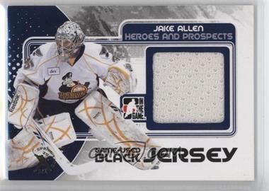 2010-11 In the Game Heroes and Prospects - Game-Used - Black Jersey Spring Expo #M-15 - Jake Allen /1