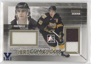 2010-11 In the Game Heroes and Prospects - Hero and Prospect Jerseys - Gold ITG Vault Sapphire #HP-10 - Luc Robitaille, Brayden Schenn /1