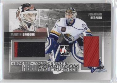 2010-11 In the Game Heroes and Prospects - Hero and Prospect Jerseys - Silver #HP-06 - Jonathan Bernier, Martin Brodeur /50