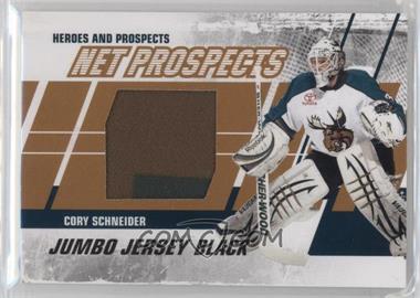 2010-11 In the Game Heroes and Prospects - Net Prospects - Jumbo Black Jersey #NPM-07 - Cory Schneider