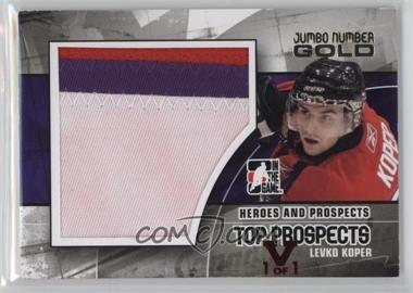 2010-11 In the Game Heroes and Prospects - Top Prospects - Jumbo Gold Number ITG Vault Ruby #JM-08 - Levko Koper /1