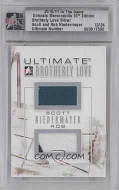2010-11 In the Game Ultimate Memorabilia 10th Edition - Brotherly Love - Silver #_SNRN - Scott Niedermayer, Rob Niedermayer /24 [Uncirculated]