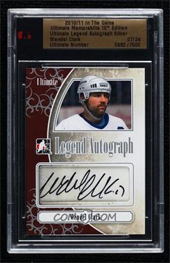2010-11 In the Game Ultimate Memorabilia 10th Edition - Legend Autograph - Silver #_WECL - Wendel Clark /24 [Uncirculated]