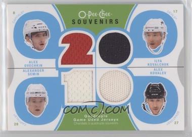 2010-11 O-Pee-Chee - Souvenirs Quadruple Game Used Jerseys #SV-RUS - Alex Ovechkin, Ilya Kovalchuk, Alexander Semin, Alex Kovalev