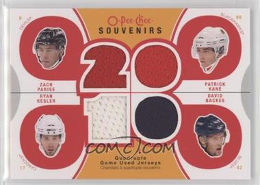 2010-11 O-Pee-Chee - Souvenirs Quadruple Game Used Jerseys #SV-USA - Zach Parise, Patrick Kane, Ryan Kesler, David Backes