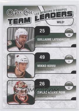 2010-11 O-Pee-Chee - Team Leaders #TL-15 - Guillaume Latendresse, Mikko Koivu, Niklas Backstrom