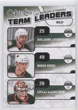 2010-11 O-Pee-Chee - Team Leaders #TL-15 - Guillaume Latendresse, Mikko Koivu, Niklas Backstrom