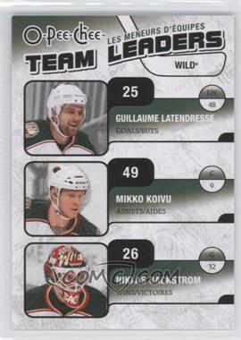 2010-11 O-Pee-Chee - Team Leaders #TL-15 - Guillaume Latendresse, Mikko Koivu, Niklas Backstrom