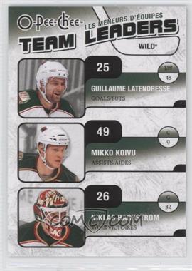 2010-11 O-Pee-Chee - Team Leaders #TL-15 - Guillaume Latendresse, Mikko Koivu, Niklas Backstrom