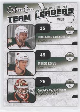 2010-11 O-Pee-Chee - Team Leaders #TL-15 - Guillaume Latendresse, Mikko Koivu, Niklas Backstrom