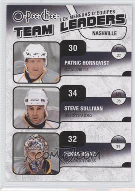 2010-11 O-Pee-Chee - Team Leaders #TL-17 - Patric Hornqvist, Steve Sullivan, Pekka Rinne