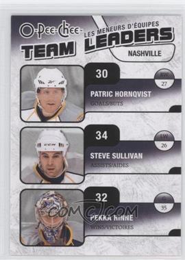 2010-11 O-Pee-Chee - Team Leaders #TL-17 - Patric Hornqvist, Steve Sullivan, Pekka Rinne