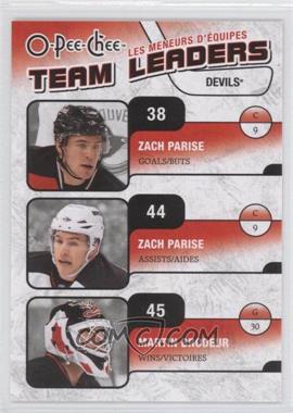 2010-11 O-Pee-Chee - Team Leaders #TL-18 - Zach Parise, Martin Brodeur