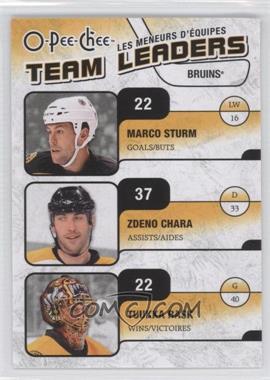 2010-11 O-Pee-Chee - Team Leaders #TL-3 - Zdeno Chara, Tuukka Rask