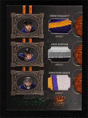2010-11 Panini Crown Royale - Royal Lineage - Patches #DKQ - Drew Doughty, Anze Kopitar, Jonathan Quick /25