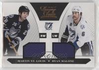 Dual Jersey - Martin St. Louis, Ryan Malone #/599