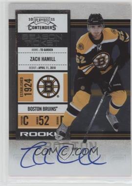 2010-11 Panini Playoff Contenders - [Base] #121 - Rookie Ticket - Zach Hamill