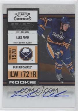 2010-11 Panini Playoff Contenders - [Base] #122 - Rookie Ticket - Luke Adam