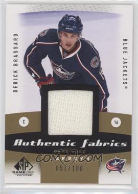 2010-11 SP Game Used Edition - Authentic Fabrics - Gold #AF-DE - Derick Brassard /100