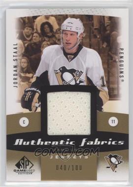 2010-11 SP Game Used Edition - Authentic Fabrics - Gold #AF-JS - Jordan Staal /100