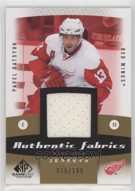 2010-11 SP Game Used Edition - Authentic Fabrics - Gold #AF-PD - Pavel Datsyuk /100
