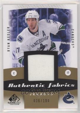 2010-11 SP Game Used Edition - Authentic Fabrics - Gold #AF-RK - Ryan Kesler /100