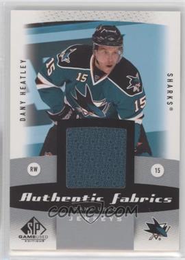 2010-11 SP Game Used Edition - Authentic Fabrics #AF-DH - Dany Heatley