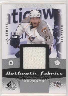 2010-11 SP Game Used Edition - Authentic Fabrics #AF-JD - J.P. Dumont