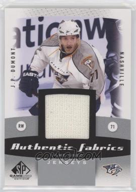 2010-11 SP Game Used Edition - Authentic Fabrics #AF-JD - J.P. Dumont