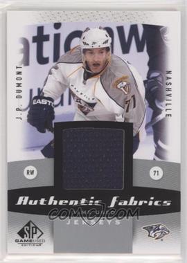 2010-11 SP Game Used Edition - Authentic Fabrics #AF-JD - J.P. Dumont