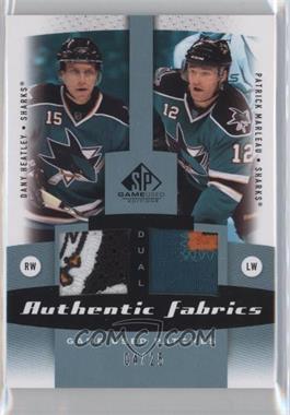 2010-11 SP Game Used Edition - Dual Authentic Fabrics - Patches #AF2-MH - Dany Heatley, Patrick Marleau /25