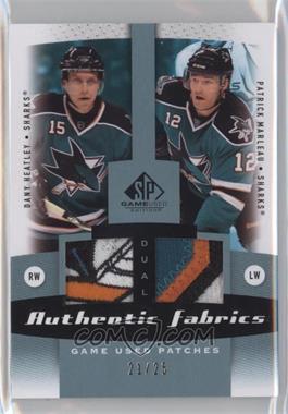 2010-11 SP Game Used Edition - Dual Authentic Fabrics - Patches #AF2-MH - Dany Heatley, Patrick Marleau /25