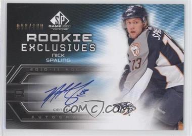 2010-11 SP Game Used Edition - Rookie Exclusives #RE-NS - Nick Spaling /100