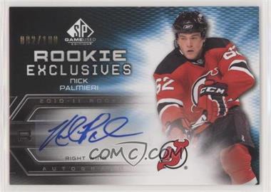 2010-11 SP Game Used Edition - Rookie Exclusives #RE-PA - Nick Palmieri /100